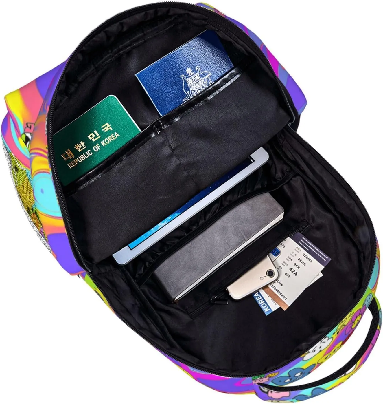 Lightweight Hiking Daypacks Backpack With Lunch Box Sets Adjustable Shoulder Straps, Black6