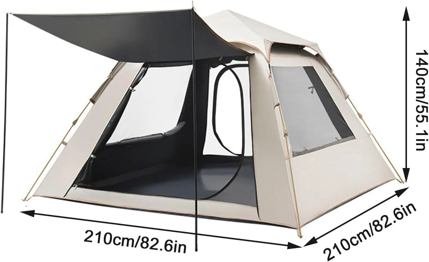 Lightweight Outdoor Tent,Instant Pop-Up Tent Shelter,Camping Dome Tent with Screened Porch, for Outdoor Hiking,Mountaineering,Survival(B)