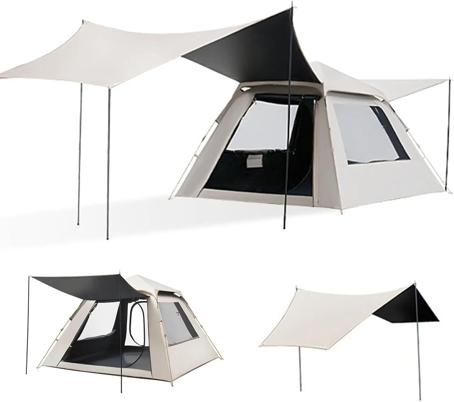 Lightweight Outdoor Tent,Instant Pop-Up Tent Shelter,Camping Dome Tent with Screened Porch, for Outdoor Hiking,Mountaineering,Survival(B)