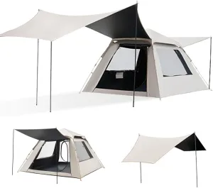 Lightweight Outdoor Tent,Instant Pop-Up Tent Shelter,Camping Dome Tent with Screened Porch, for Outdoor Hiking,Mountaineering,Survival(B)