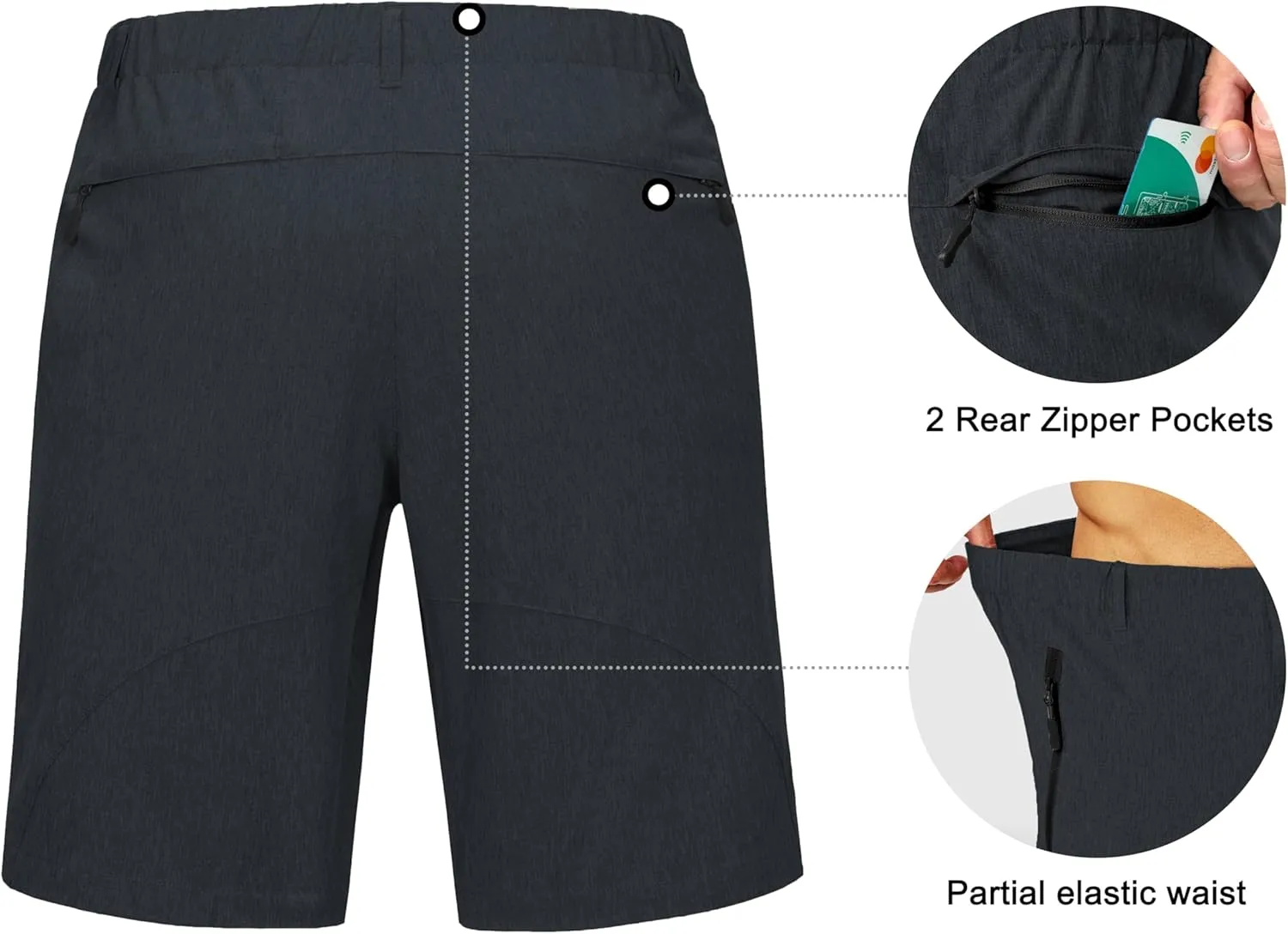 Little Donkey Andy Men's Stretch Quick Dry Cargo Shorts for Hiking, Camping, Travel