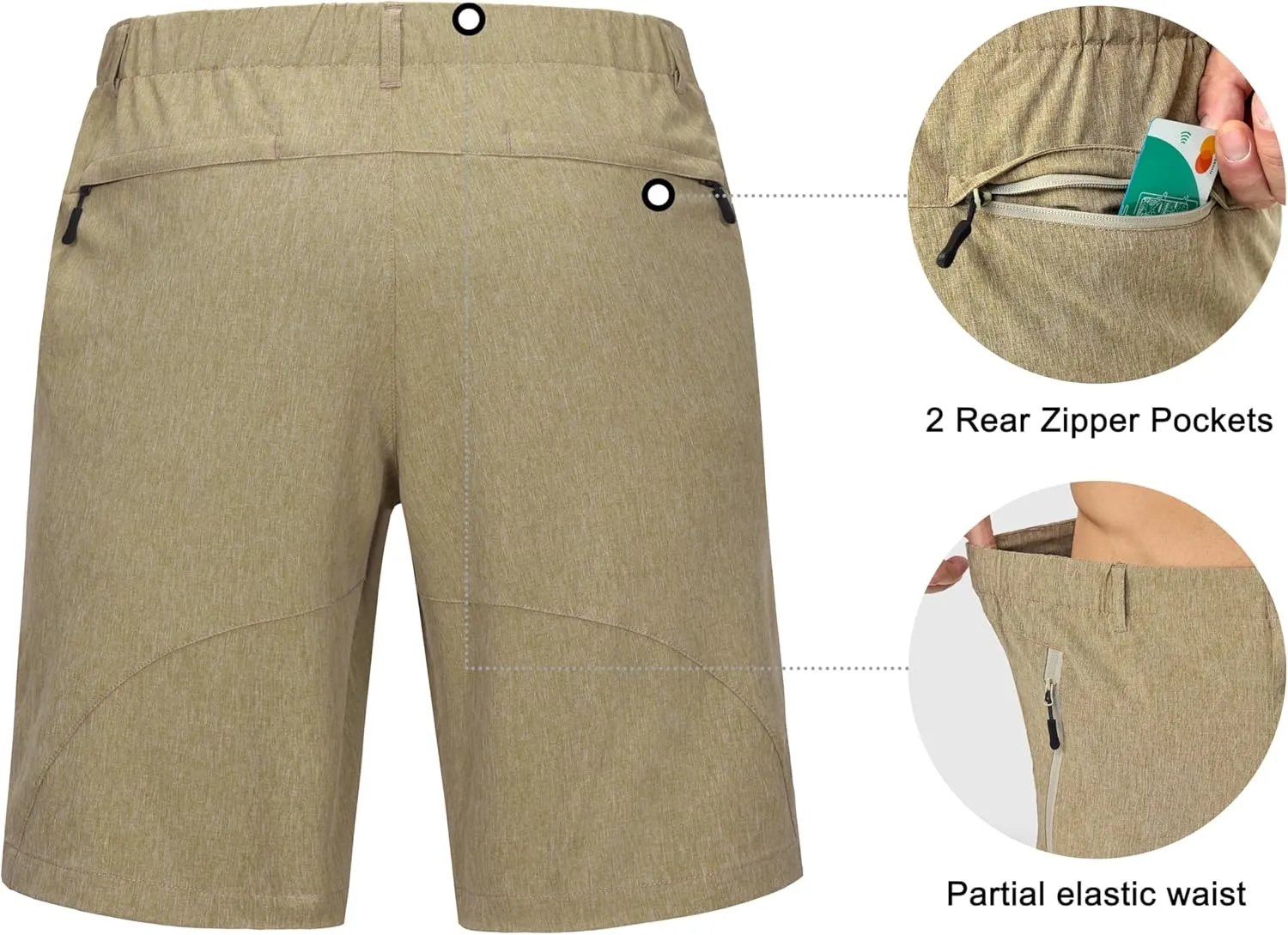 Little Donkey Andy Men's Stretch Quick Dry Cargo Shorts for Hiking, Camping, Travel