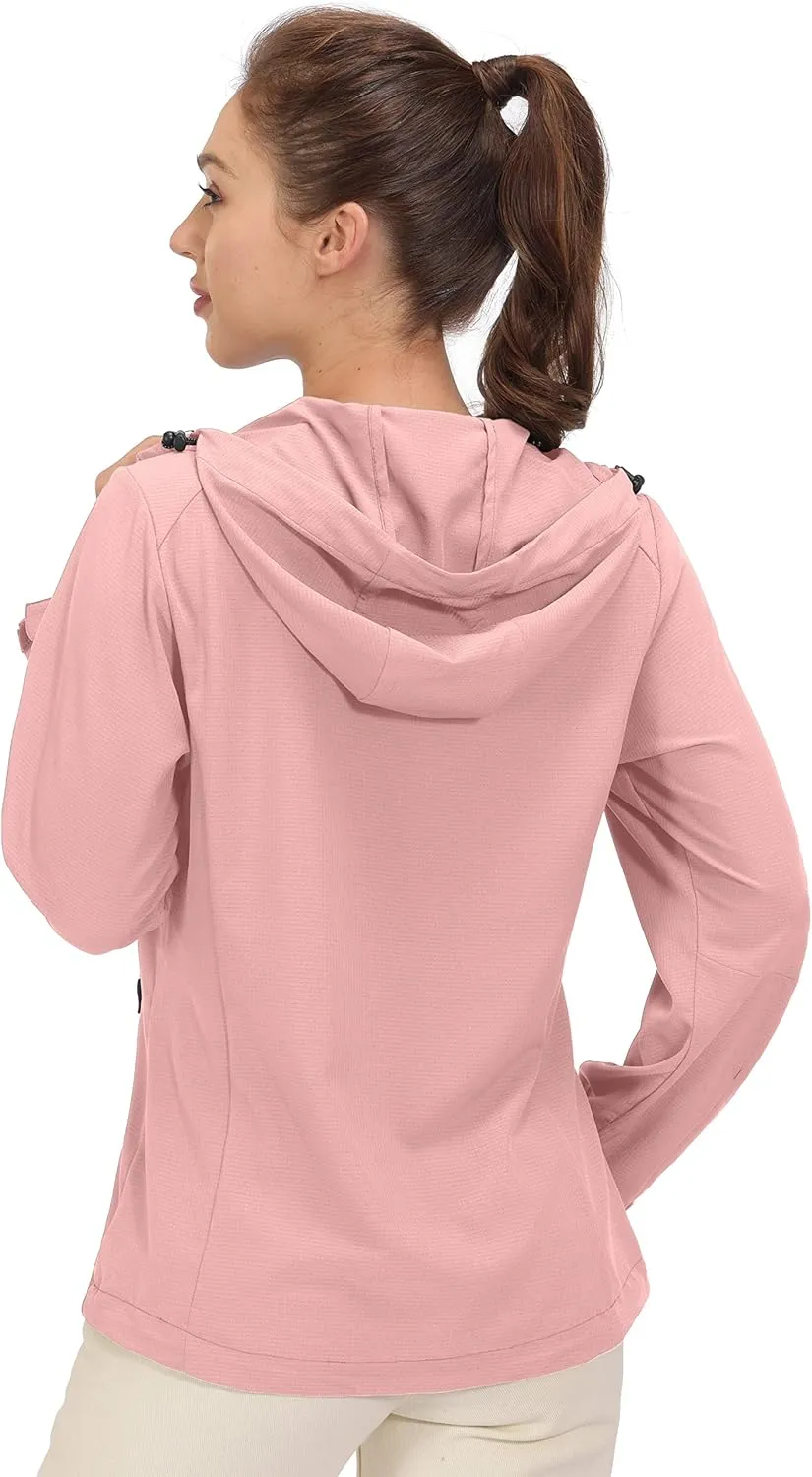 Little Donkey Andy Women's Sun Protection Hoodie Jackets Long Sleeve UPF50  Shirts Hiking Travel Camp Air Holes Full Zip