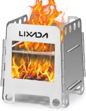 Lixada Camping Stove Wood Burning Stove Portable Stainless Steel Backpacking Stove for Picnic BBQ Camp Hiking