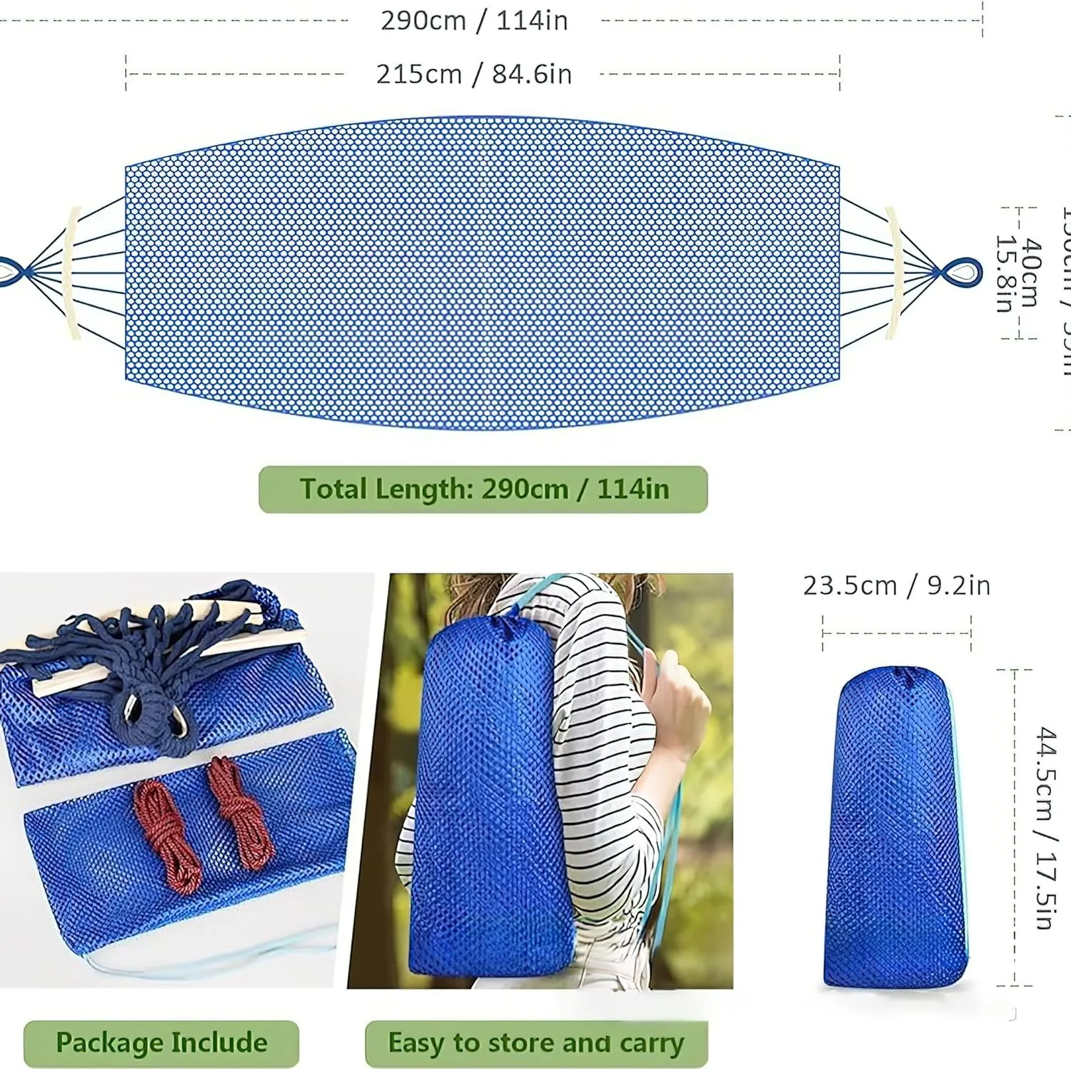 Load Bearing Camping Hammock - Breathable 600 lbs - Durable Canvas with Anti-Roll Beam and Metal Straps for Outdoor Use (White, Widths 51In)