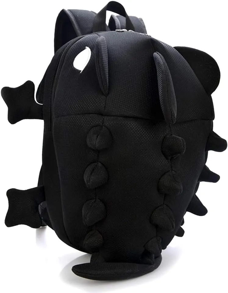LOCOMO 3D Dragon Backpack Dinosaur Casual Daypack with Spikes Adult Cute Lizard 2 Size Available BPK005BLKL