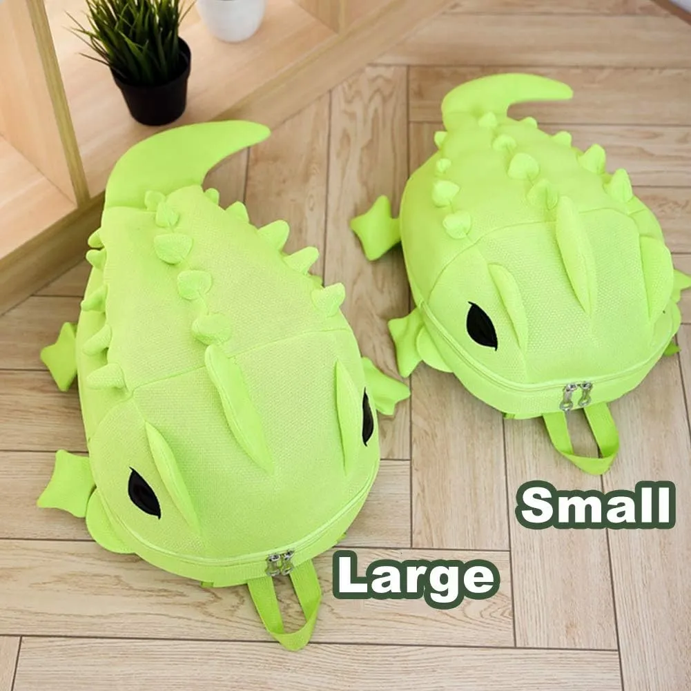 LOCOMO 3D Dragon Backpack Dinosaur Casual Daypack with Spikes Adult Cute Lizard 2 Size Available BPK005BLKL