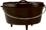 LODGE MFG Lodge L12DCO3 Camp Dutch Oven, 8 qt Capacity, Cast Iron, Black, Bail Handle