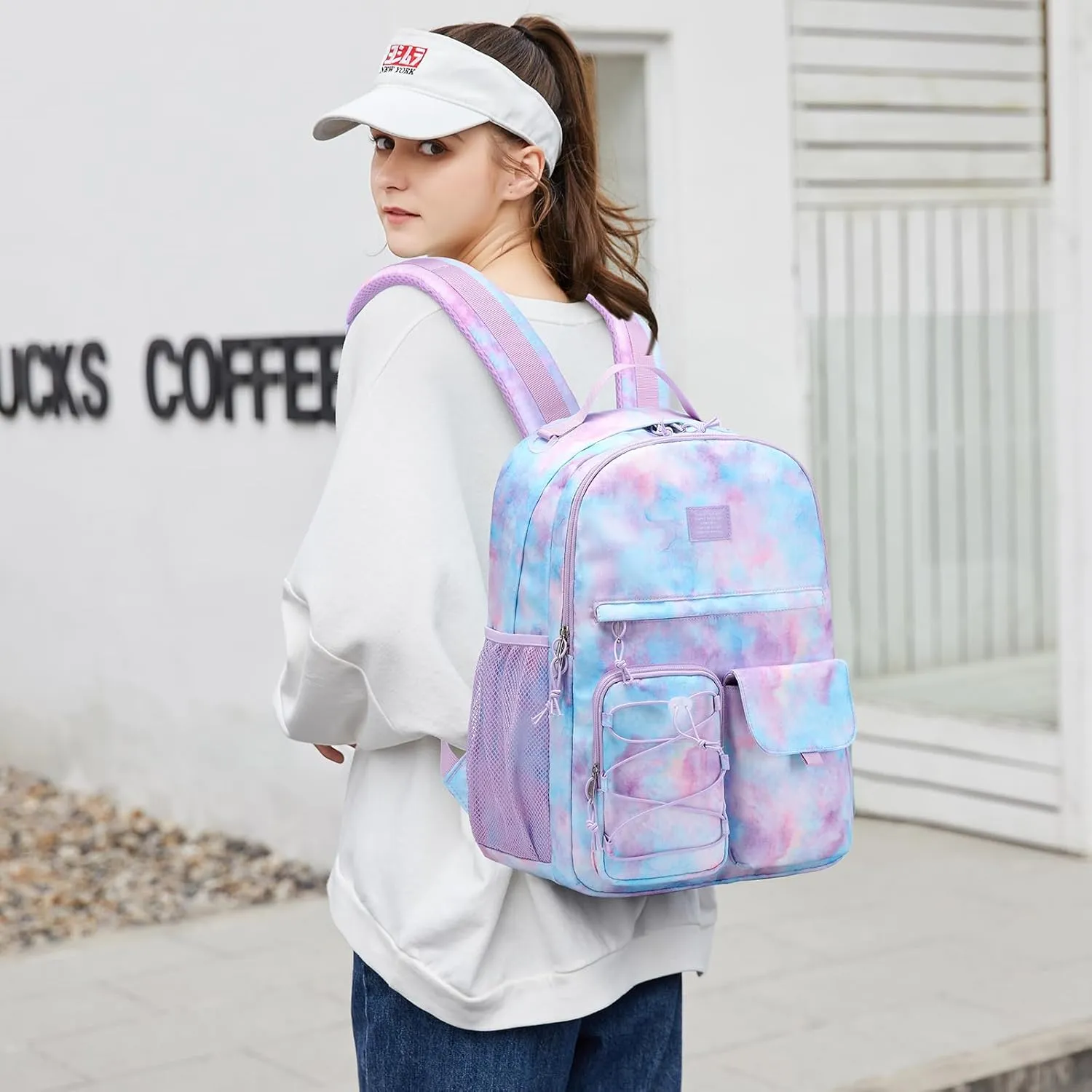 Lohol Galaxy Backpack for Kids Teen Girls, Casual Daypack with Anti Theft Pocket for Travel School (Galaxy C)