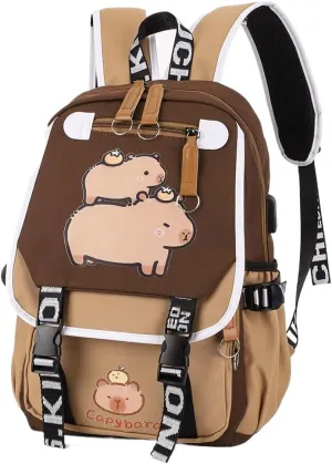 Lushandy Capybara Backpack, Cute Capibara Backpacks Kawaii Kapibara Stuff Large Cartoon Capybara Bag Ita Bag