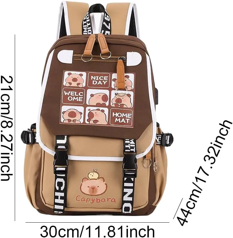 Lushandy Capybara Backpack, Cute Capibara Backpacks Kawaii Kapibara Stuff Large Cartoon Capybara Bag Ita Bag