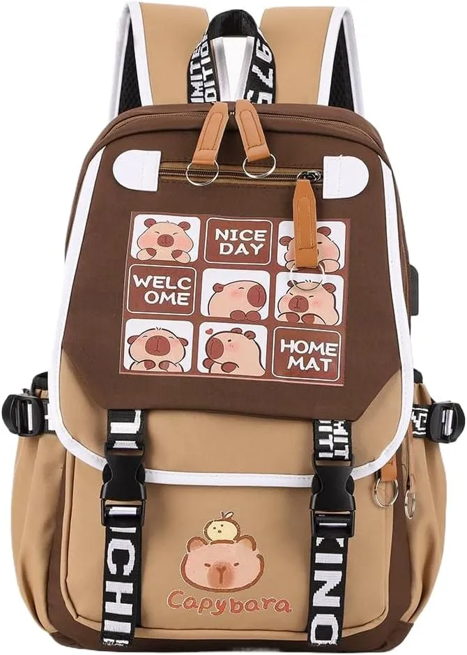 Lushandy Capybara Backpack, Cute Capibara Backpacks Kawaii Kapibara Stuff Large Cartoon Capybara Bag Ita Bag