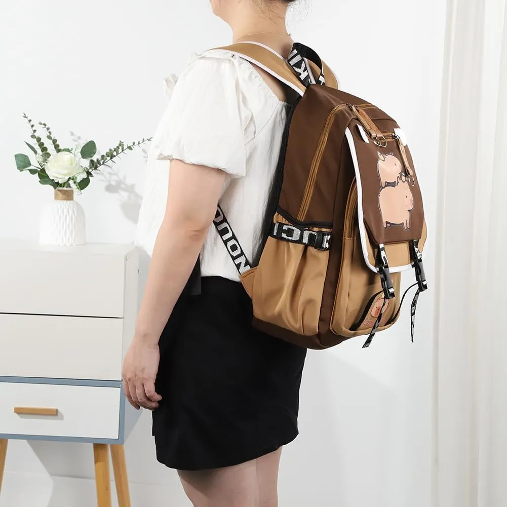 Lushandy Capybara Backpack, Cute Capibara Backpacks Kawaii Kapibara Stuff Large Cartoon Capybara Bag Ita Bag