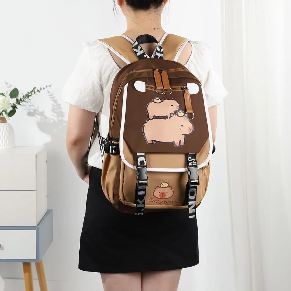 Lushandy Capybara Backpack, Cute Capibara Backpacks Kawaii Kapibara Stuff Large Cartoon Capybara Bag Ita Bag