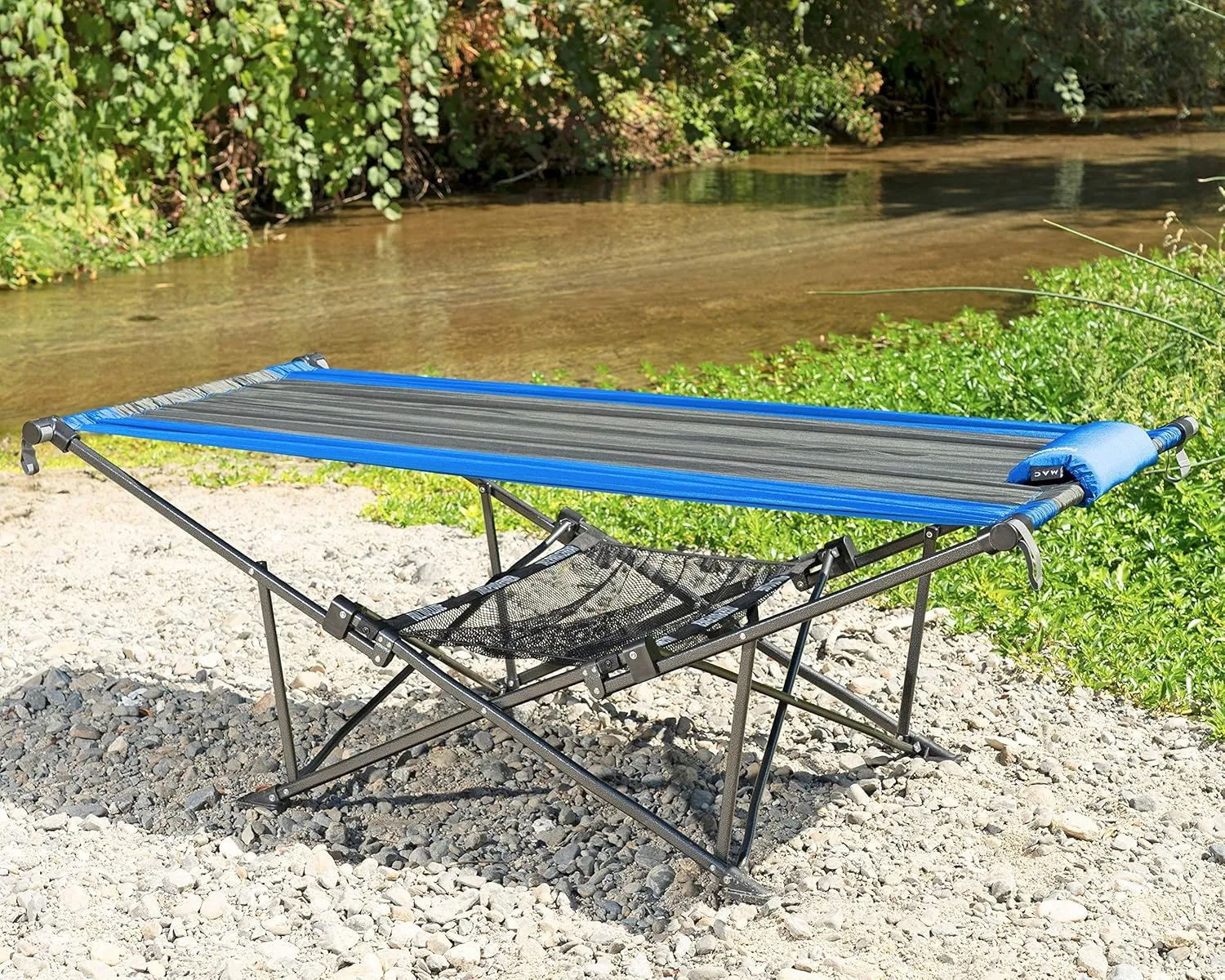 Mac Sports H900S-100 Topnotch Heavy Duty Multi-Use Outdoor Camping Portable Folding Hammock (Blue/Gray)