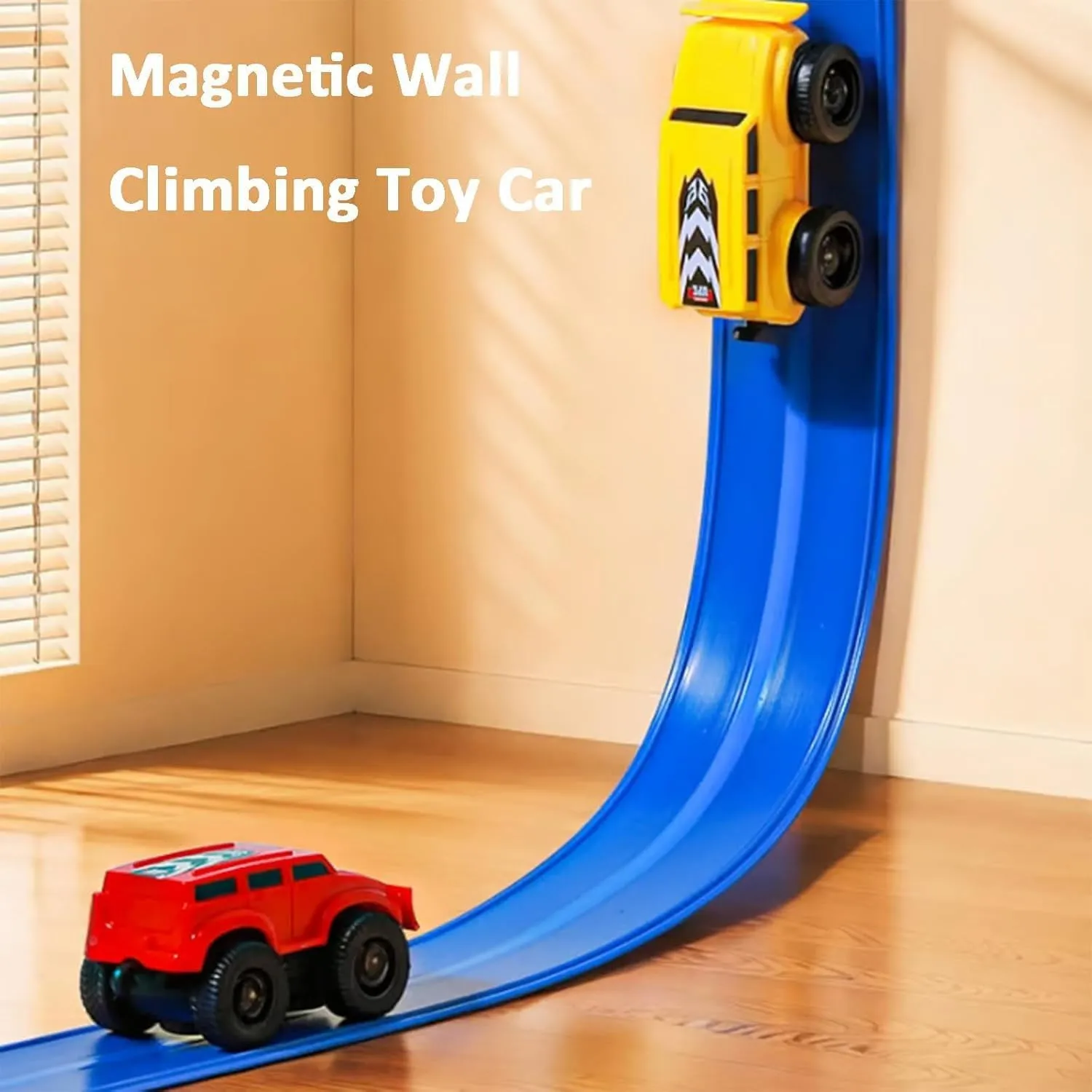 Magnetic Wall Climbing Toy Car, Anti Gravity Climber Toy, Inertial Magnetic Levitation, Cars That Drive on Walls and Ceiling, Puzzle Decompression Toys for Boys(Upgraded Track)