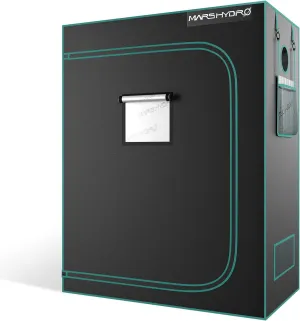 MARS HYDRO 4x2x5 Advanced Grow Tent, 48"x24"x60" High Reflective Mylar 1680D for Hydroponics Indoor Plant Growing, with Observation Window,Floor Tray and Smooth Zipper for TSL2000/SP3000