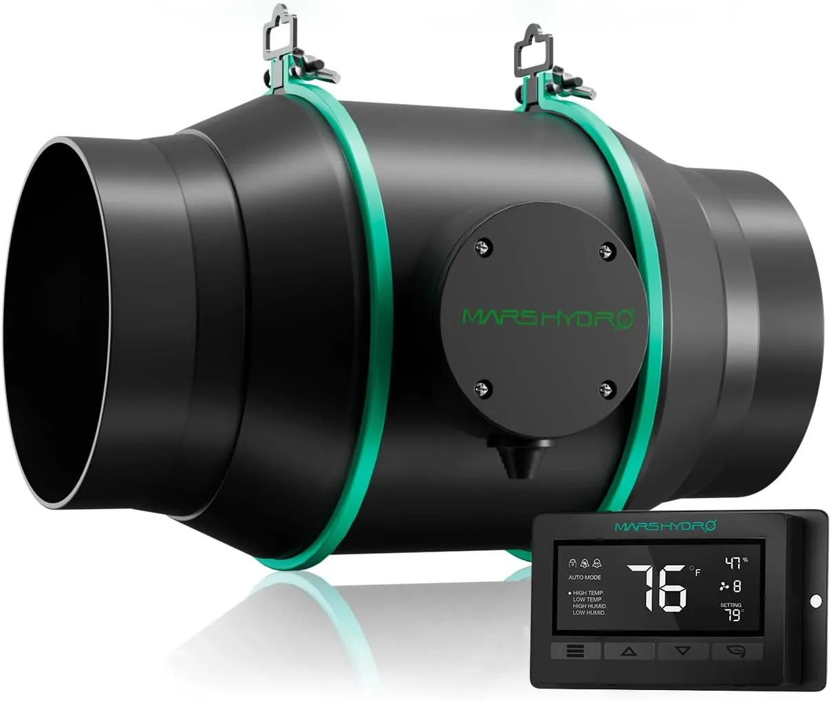 MARS HYDRO 6 Inch Inline Duct Fan with Temp Controller, Exhaust Fan for Grow Tents, Hydroponics
