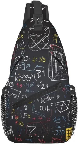 mathematics and physics Cross Chest Bag Diagonally Sling Bag for Men Women Crossbody Shoulder Bag Travel Hiking Daypack