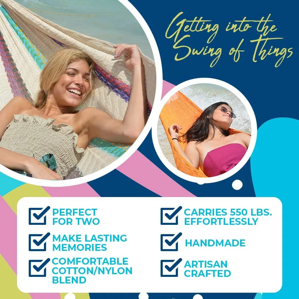 Matrimonial Size Hammock - Hammocks Rada - Caribbean Color