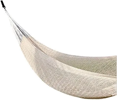 Mayan Double Hammock, 118 inchx86 inch, South American Style Cotton Bed with Nylon Harness, Includes Carrying Pouch, Perfect for Indoor/Outdoor Relaxation
