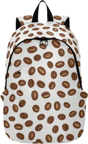 MCHIVER Travel Backpack Colored Brown Coffee Bean Simple Casual Daypack Backpacks Lightweight Carry on Bag Water Resistant Hiking Backpack for Women Men