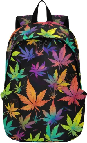 MCHIVER Travel Backpack Fall Color Leaves Casual Daypack Backpacks Lightweight Carry on Bag Water Resistant Hiking Backpack for Men Women