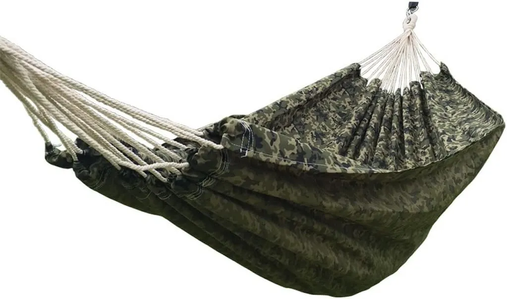 MDybf Double Hammock Military Green Two-Color Outdoor Camping Hammock Camouflage Oxford Cloth Hammock Dirt-Resistant Camouflage Hammock