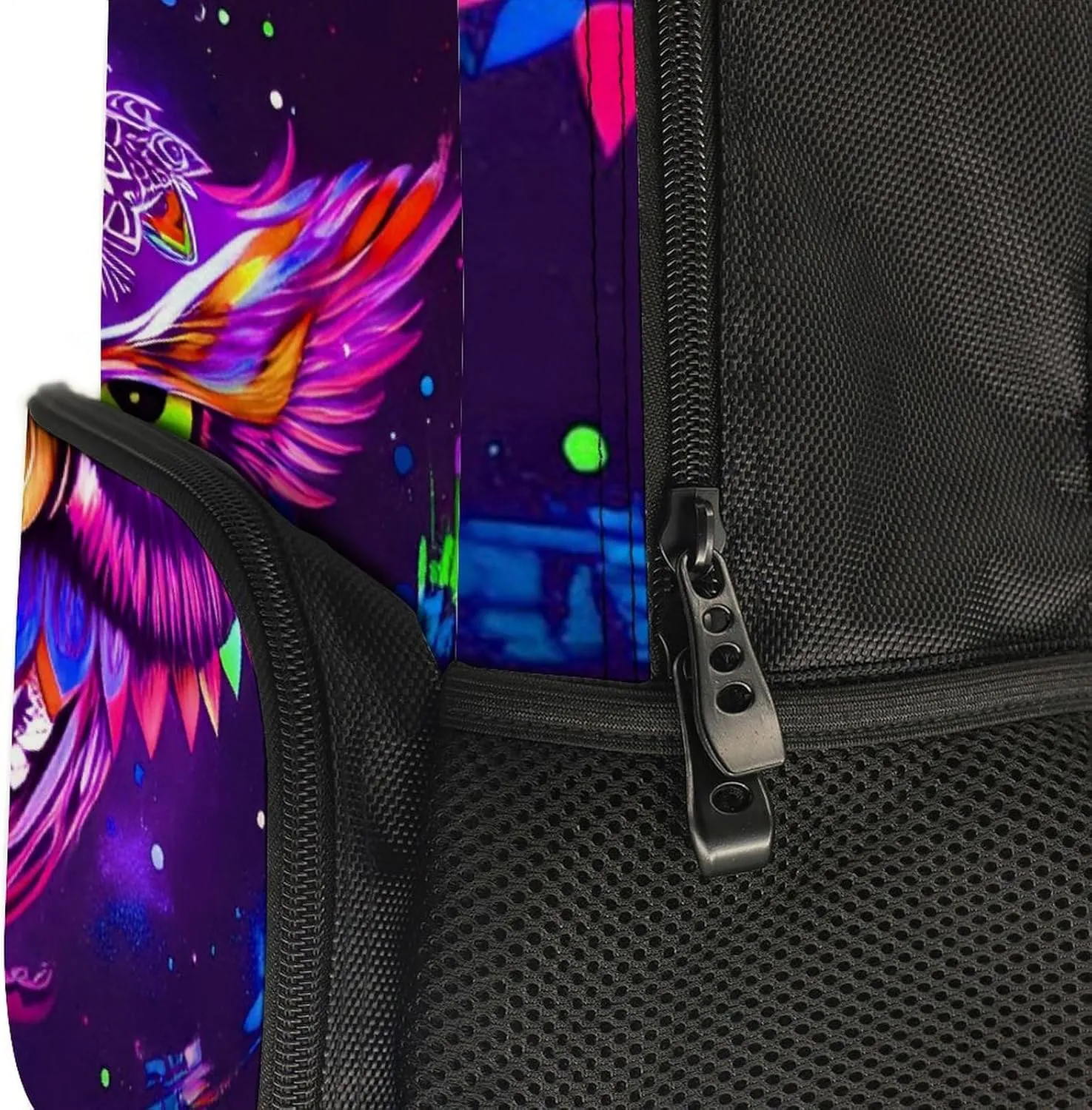 Men Women Lightweight Cute Abstract Owl Psychedelic Art Casual Daypack Big Capacity Bookbag With Padded Straps for Gym Travel Walking Cycling