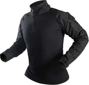 Men's Camo Tactical Combat Shirt, Lightweight Long Sleeve Military BDU Shirts Paintball Airsoft Top with Zipper