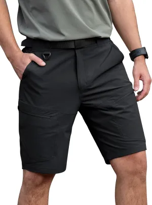 Mens Hiking Shorts Water Resistant Quick Dry Lightweight Breathable Cargo Shorts with Zipper Pockets & Belt