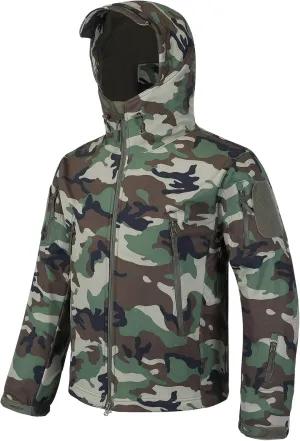 Men's Softshell Jacket Fleece Windproof Waterproof Thermal Tactical Coat Outdoor Jacket Hiking Camping