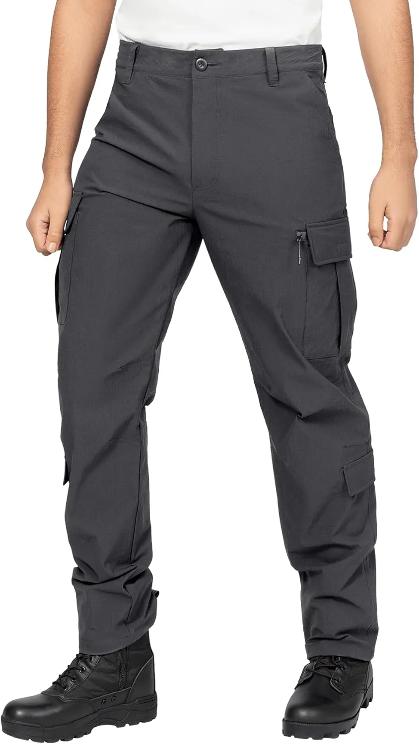 Men's Tactical Cargo Pants Ripstop Durable Stretch Waterproof Multi-Pocket Lightweight for Construction Work Hiking