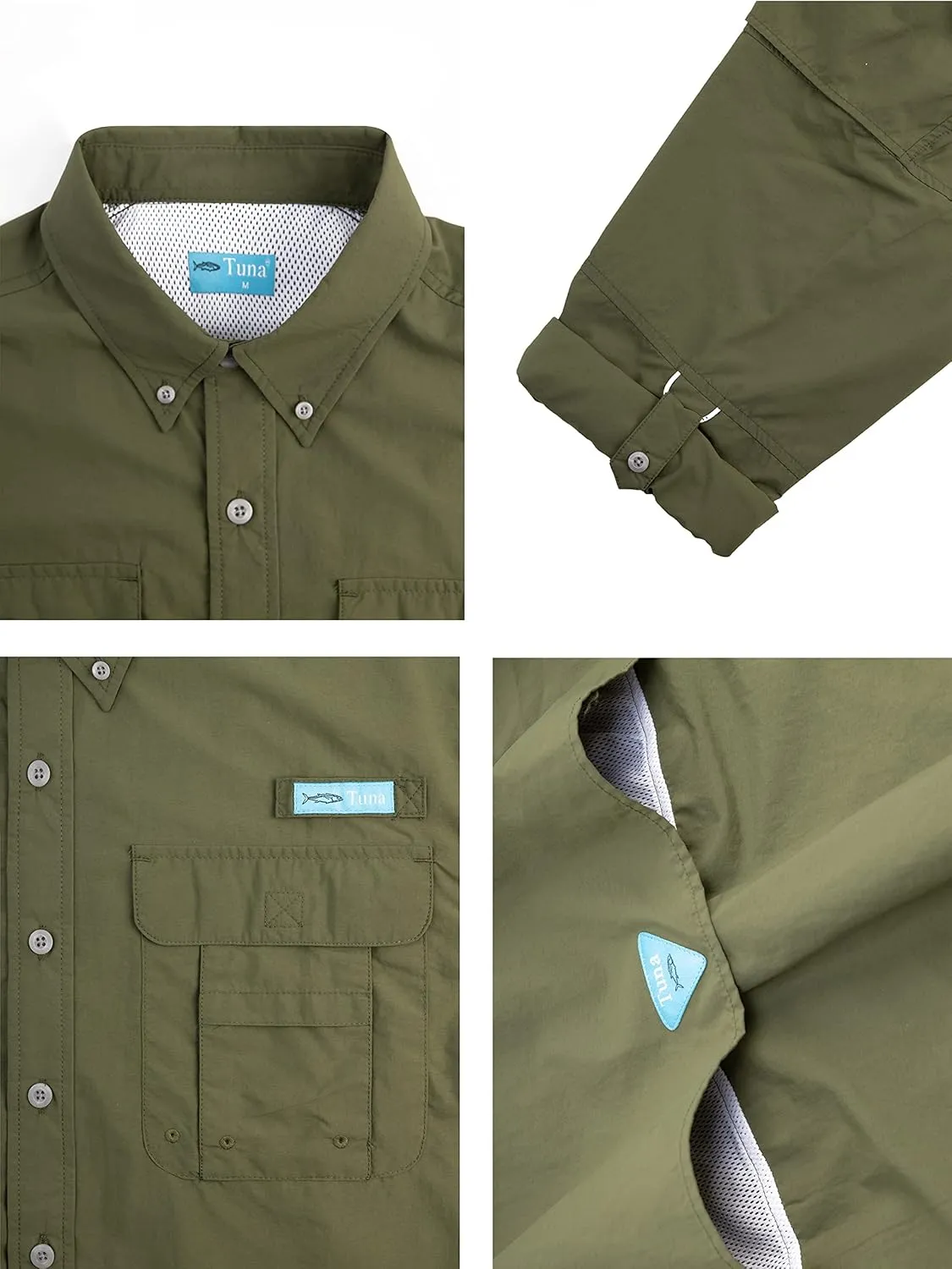 Men's UPF UV 50  Sun Protection Magellan Fishing SPF Camping Hiking Long Sleeve Shirts