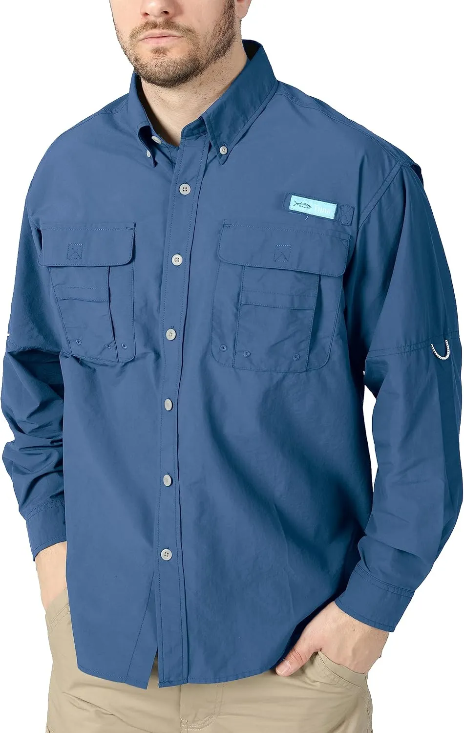 Men's UV UPF 50  Sun Protection Soild Anti-Static Waterproof Breathable Fast Dry Hiking Fishing Long Sleeve Shirt