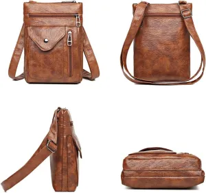 Mens Women's PU Leather Sling Backpack Hiking Chest Bag Crossbody Daypack Bags Birthday Christmas New Year Gift.
