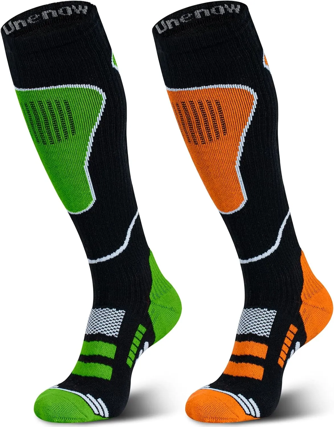 Merino Wool Ski Socks 2 Pairs, Thermal Knee High Warm Socks for Snowboarding, Hiking, Cold Weather, Snow, Hunting