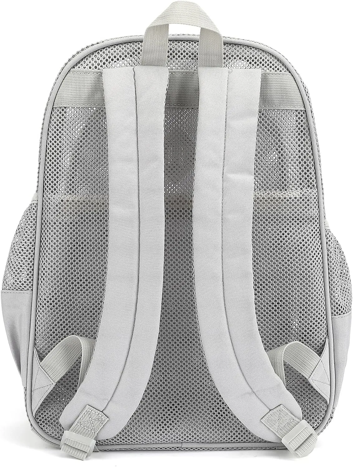 Mesh Bacpack Heavy Duty for School, Lightweight See Through College Backpack for Work Beach Sports (Grey)