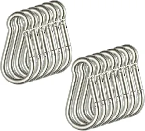 MFOREVER Spring Snap Hook 304 Stainless Steel Carabiner Camping Hiking Traveling Fishing
