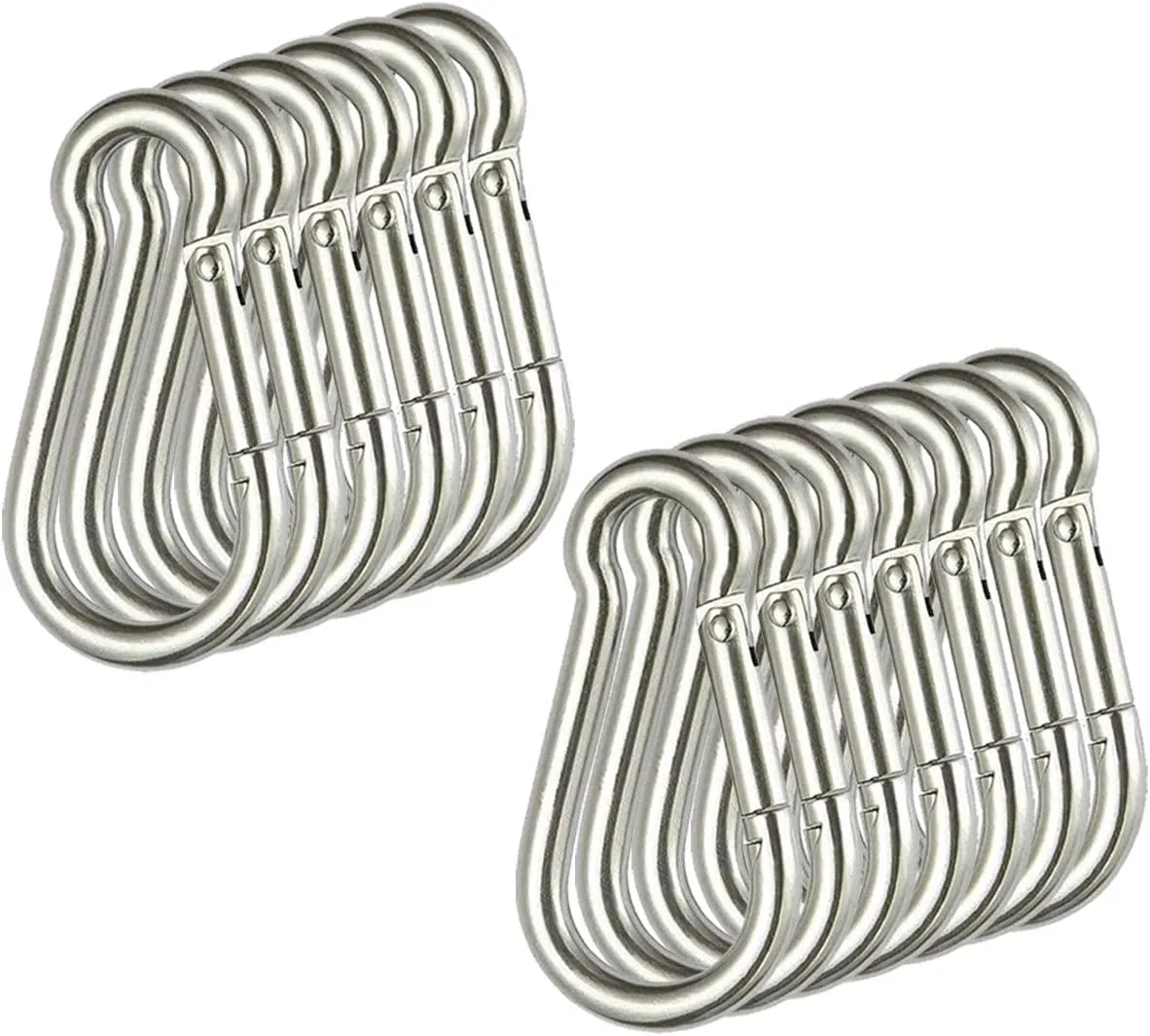 MFOREVER Spring Snap Hook 304 Stainless Steel Carabiner Camping Hiking Traveling Fishing