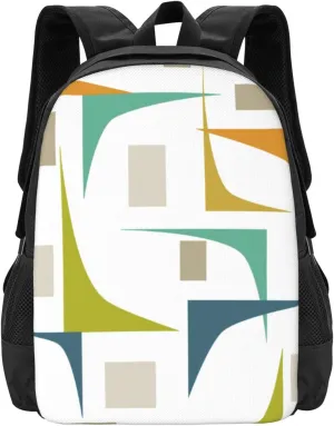 Mid Century Modern Colorful Geometric Retro Lightweight Packable Backpack Travel Casual Hiking Daypack Foldable Backpack For Men Women