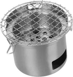 Mikikit Multi-function Bbq Grill Portable Stainless Steel Camping Oven Stove for Outdoor Cooking Compact Grill Great Bbq Supply