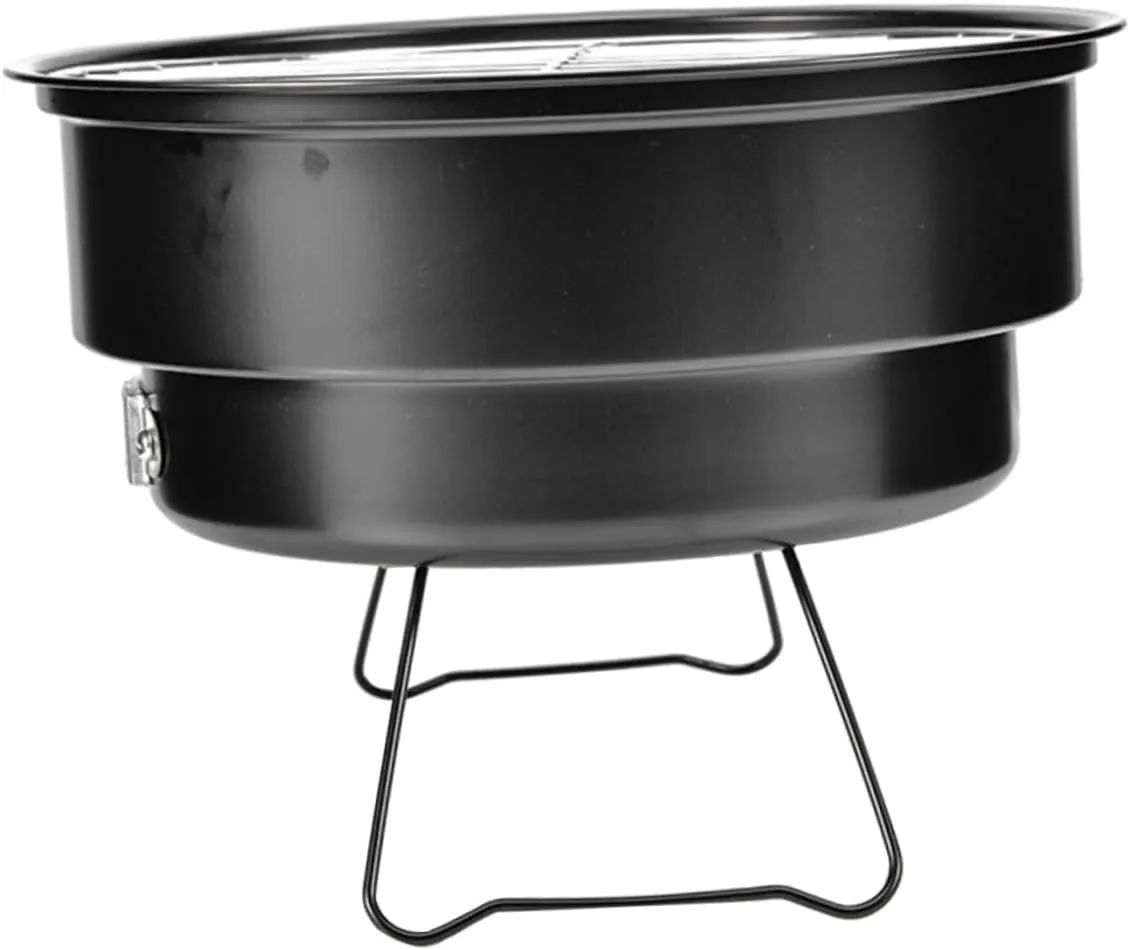 Mikikit Round Grill Stove Portable Barbecue Grill High-class Stainless Steel Easy to Clean for Camping