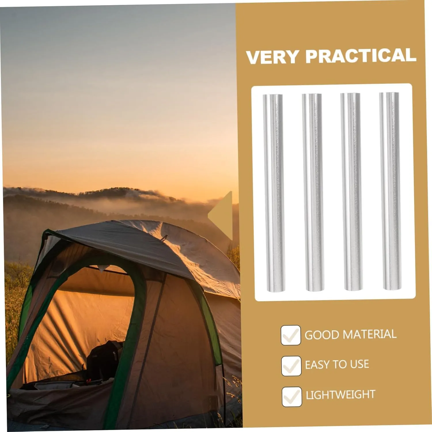 Milisten 4sets Aluminum Alloy Tent Pole Connectors Strong Reliable Tent Repairing Parts 4pcs*4