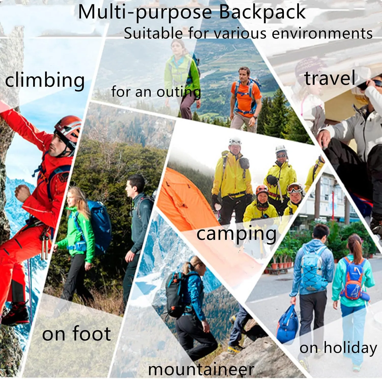 Military Tactical Backpack, 15L Outdoor Travel MOLLE Army daypack Bag for Climbing Trekking Hiking Running Cycling Biking Sports