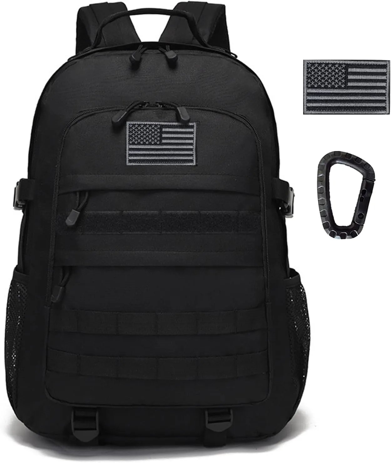 Military Tactical Backpack, 30L Hiking Daypack Water-Resistant 3 Day Assault Backpacks Molle Army Pack (Black)
