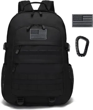 Military Tactical Backpack, 30L Hiking Daypack Water-Resistant 3 Day Assault Backpacks Molle Army Pack (Black)