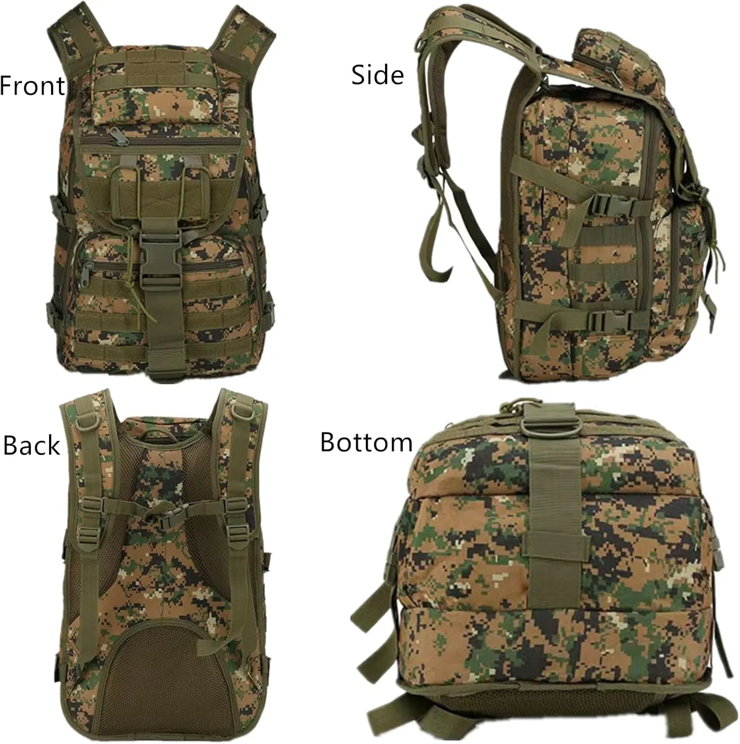 Military Tactical Backpack for Men Women 35L, Hiking Trekking Rucksack Molle Bag for Traveling Mountain Hunting