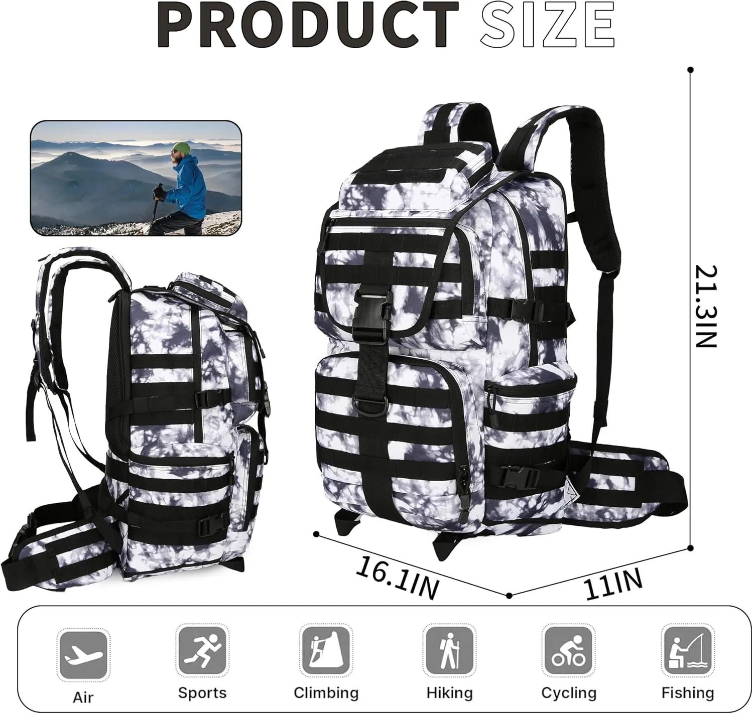 Military Tactical Backpack Waterproof Outdoor Hunting Backpack Large Capacity Hunting Day Pack