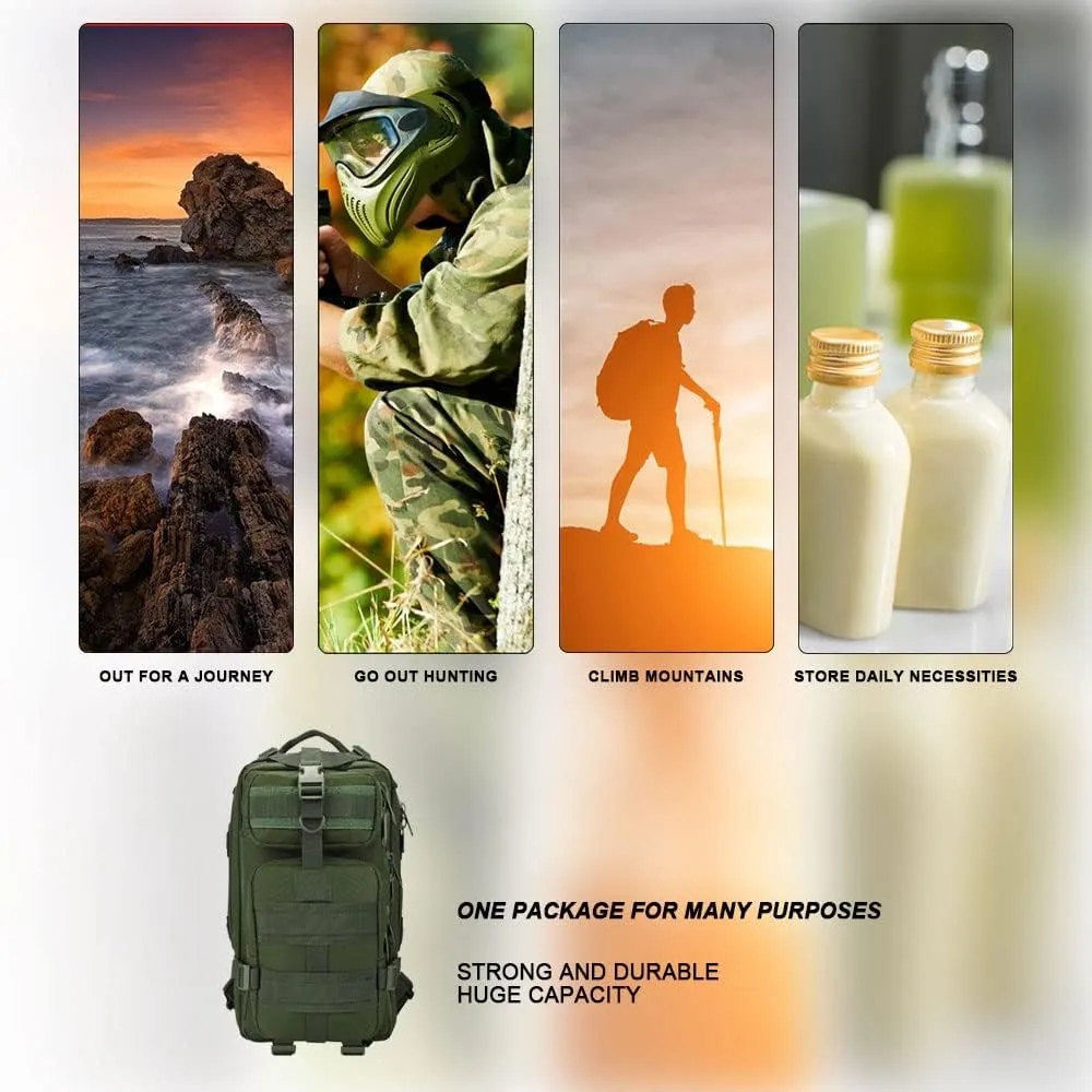 Military Tactical Camo Backpack for Men 40L Large Waterproof Camo Backpack for Hunting Tactical Travel Backpack (Desert Camo N1)
